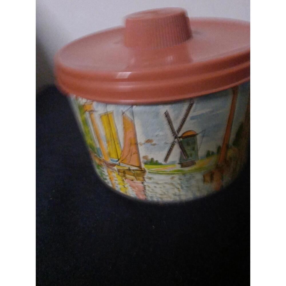 Vintage Mrs Leland's Old Fashioned Candies Tin w/ OrangLid ~ Scenes Venice Italy - Picture 9 of 9